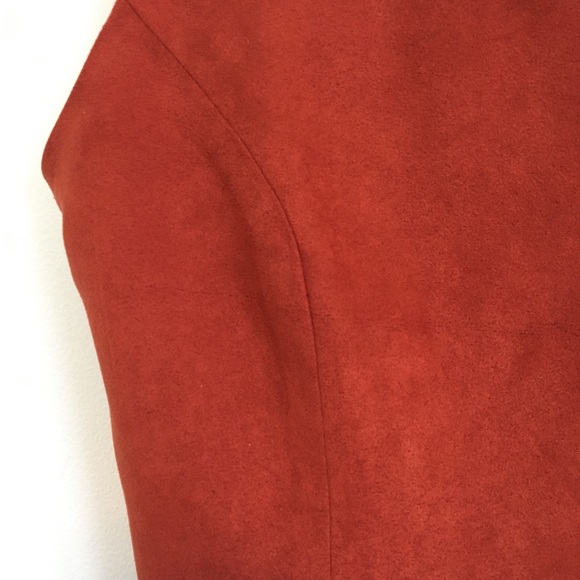 Faux Suede Orange Sleeveless Top - Picture 7 of 7
